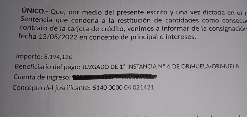 8.194,12€ RECUPERADOS PARA NUESTRO CLIENTE